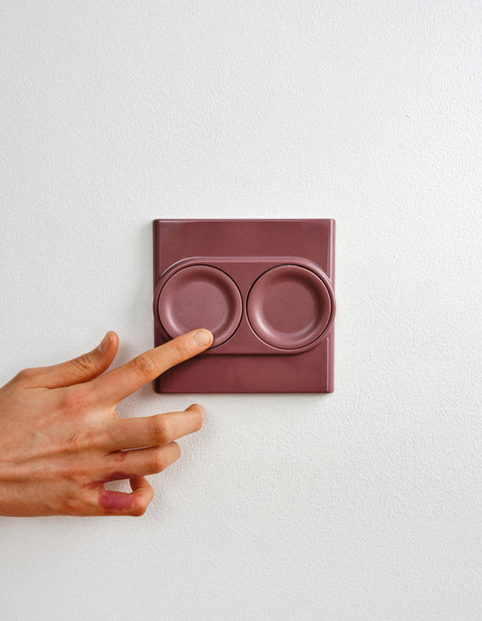 Switch R-2 double rocker switch cover in Karsh, installed, view 2
